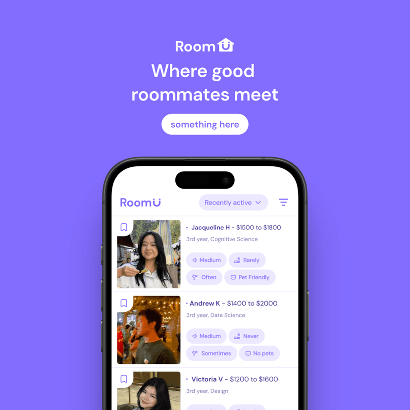 RoomU - Mobile app for finding roommates and housing options - Project preview
