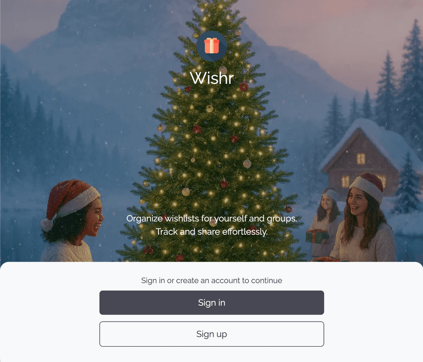 Wishr - Web application for wishlist management and sharing - Project preview